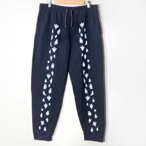Jerzees Ghost Print Jogger Sweatpants Black Size XL Novelty Streetwear